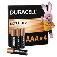 Батарейка Duracell AAA лужні 4 шт. в упаковці Фото