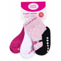 Шкарпетки дитячі Luvable Friends 3 пары нескользящие, для девочек Фото