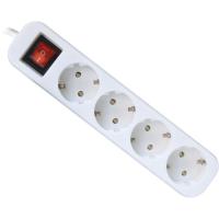 Сетевой удлинитель Defender S418 1.8 m 4 роз switch white Фото