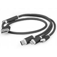 Дата кабель Cablexpert USB 2.0 AM to Lightning + Micro 5P + Type-C 1.0m b Фото