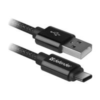 Дата кабель Defender USB 2.0 AM to Type-C 1.0m USB09-03T PRO Black Фото