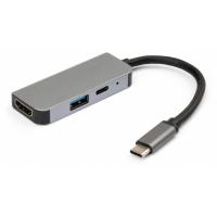 Концентратор Vinga Type-C to 4K HDMI+USB3.0+PD aluminium Фото