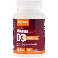 Вітамін Jarrow Formulas Вітамін D3 (Холекальциферол) 2500 ME, 100 гелевих Фото