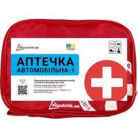 Автомобільна аптечка Poputchik -1 (АМА-1) згідно ДСТУ 3961-2000 футляр м'який чер Фото