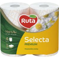 Туалетная бумага Ruta Selecta з ароматом ромашки 3 шари 4 рулони Фото