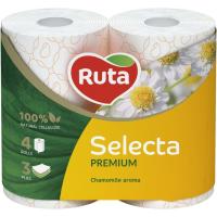 Туалетная бумага Ruta Selecta с ароматом ромашки 3 слоя 4 рулона Фото