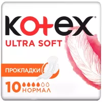 Гігієнічні прокладки Kotex Ultra Soft Normal 10 шт. Фото