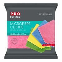 Салфетки для уборки PRO service Professional из микрофибры микс цветов 4 шт. Фото