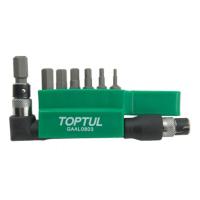 Набір біт Toptul с Г-обр. перехідником 1/4" HEX 2-8мм 8од. Фото