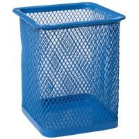 Подставка для ручек Buromax квадратная, металлическая, синяя Фото