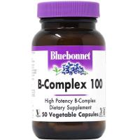 Вітамін Bluebonnet Nutrition B-Комплекс 100, B-Complex, 50 вегетарианских капс Фото