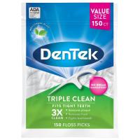 Флосс-зубочистки DenTek Тройное очищение 150 шт. Фото