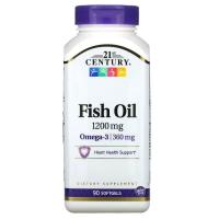 Жирные кислоты 21st Century Рыбий жир, 1200 мг, Омега-3, 360 мг, Fish Oil Omeg Фото