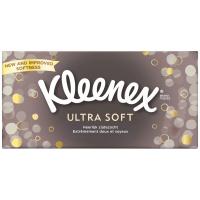 Салфетки косметические Kleenex Ultra Soft 3 шари в коробці 72 шт. Фото