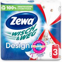 Паперові рушники Zewa Wisch & Weg Design 45 відривів 2 шари 3 рулони Фото