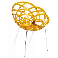 Кухонний стілець PAPATYA flora ml сидіння прозоро-помаранчеве, колір 50, хр Фото