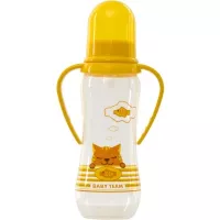 Бутылочка для кормления Baby Team із силіконовою соскою і ручками 0+ 250 мл Жовта Фото
