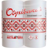Туалетная бумага Обухівський 2 слоя белая 4 рулона Фото