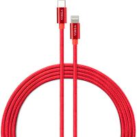 Дата кабель Vinga USB-C to Lightning 1.0m 20W Nylon Red Фото