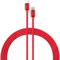 Дата кабель Vinga USB-C to Lightning 1.0m 20W Nylon Red Фото