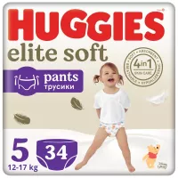 Підгузки Huggies Elite Soft 5 (12-17кг) Mega 34 шт Фото