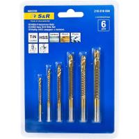 Набір свердл S&R Meister свердел-фрез 6 шт.:3, 4, 5, 6, 6.5, 8 мм д Фото