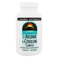 Аминокислота Source Naturals L-Аргінін L-Цитруліновий Комплекс 1000мг, 120 табл Фото
