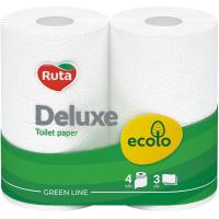 Туалетная бумага Ruta Ecolo Deluxe 3 шари 4 рулони Фото