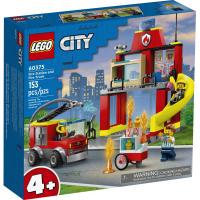 Конструктор LEGO City Пожежне депо та пожежна машина 153 деталі Фото