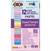 Пластилин ZiBi Pastel 12 цветов 8 пастель + 4 глитера 200 г Фото