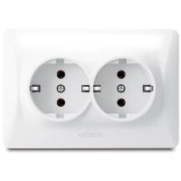 Розетка Videx BINERA 2ая с заземлением Фото