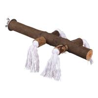Іграшка для птахів Trixie Natural Living Жердинка з мотузкою 25х2.5 см Фото
