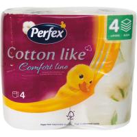 Туалетная бумага Perfex Cotton Like Comfort Line 4 шари 4 рулони Фото
