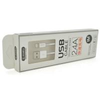 Дата кабель iKAKU USB 2.0 AM to Lightning 1.0m YUANZHUANG White 2.4А Фото