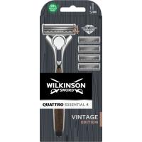 Бритва Wilkinson Sword Quattro Vintage Edition для мужчин с 4 картриджами Фото