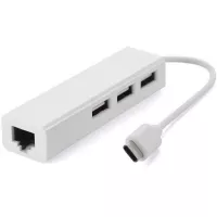 Концентратор Value Type-C Hub 3-port USB2.0 + RJ45 Fast Ethernet Whit Фото