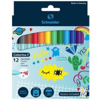 Фломастеры Schneider COLORINA F (лінія 1 мм), 12 кольорів Фото