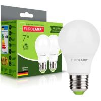 Лампочка Eurolamp LED A60 7W E27 4000K 220V акция 1+1 Фото