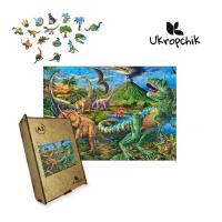 Пазл Ukropchik дерев'яний Ера Динозаврів size - L в коробці з наб Фото