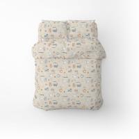 Постельное белье Home Line Кошачья радость бежевый бязь полуторный Фото