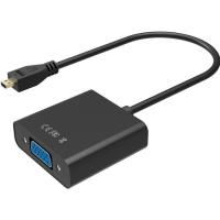 Переходник Voltronic micro HDMI M to VGA F 0.3m 4K/2K Black Фото