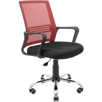 Офісне крісло Richman Джина Хром Піастра Сітка чорна + червона Фото