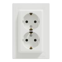 Розетка Schneider Electric ASFORA с заземлением двойная белая 16А Фото