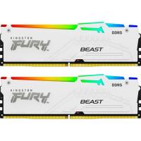 Модуль пам'яті для комп'ютера Kingston Fury (ex.HyperX) DDR5 32GB (2x16GB) 5600 MHz FURY Beast White RGB Фото