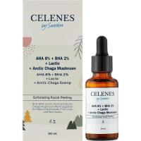 Сыворотка для лица Celenes AHA 10% + BHA 2% + Lactic + Arctic Chaga Mushroom Фото