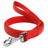 Повідець для собак WAUDOG Glamour шкіряний M-XXL червоний Фото