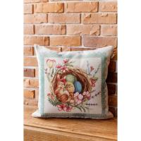 Подушка Прованс декоративная гобеленовая Зайчик в корзине Злагода Фото