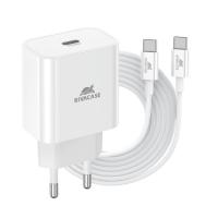 Зарядное устройство RivaCase 1xUSB Type-C PD 20 Вт кабель Type-C white Фото