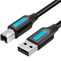 Кабель для принтера Vention USB 2.0 AM/BM 1.5m 480Mbps PVC black Фото