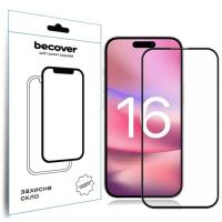 Скло захисне BeCover Apple iPhone 16 Black Фото